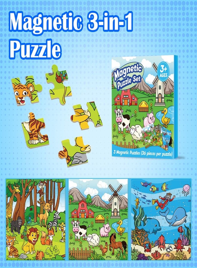 Broytain Magnetic Puzzles for Toddlers 3-5,36 Pieces Toys for Kids,Airplane Car Road Trip Activities for Kids Travel Toy Toddlers 3-5,Learning Educational Games Magnet Toys - Image 2